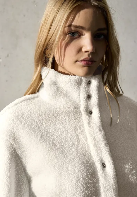 Teddy-Jacke pearly white