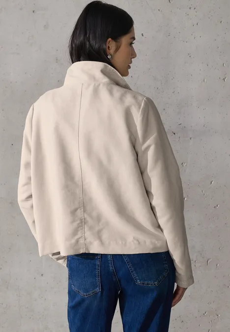 Cordjacke mit Stehkragen smooth sand beige