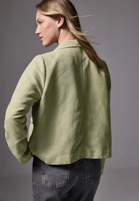 Cordjacke mit Stehkragen mild green