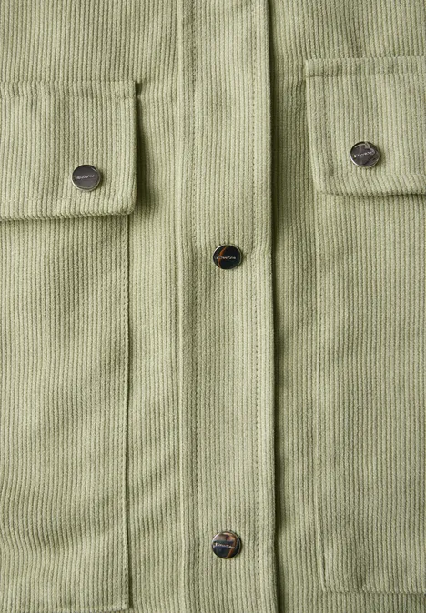 Cordjacke mit Stehkragen mild green
