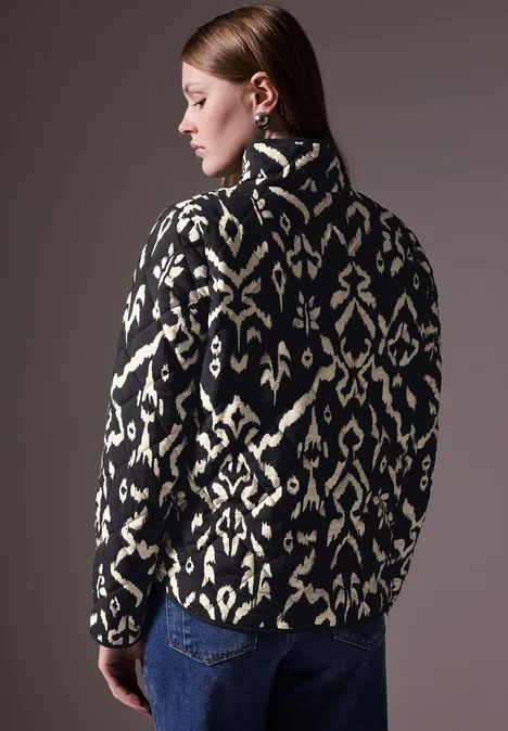 Bedruckte Steppjacke Black