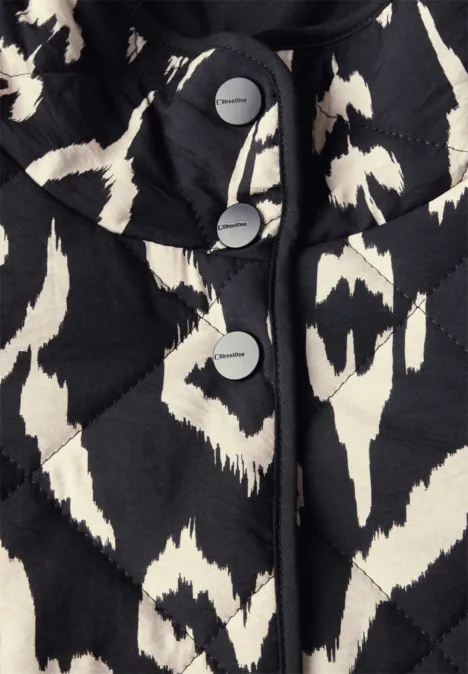 Bedruckte Steppjacke Black