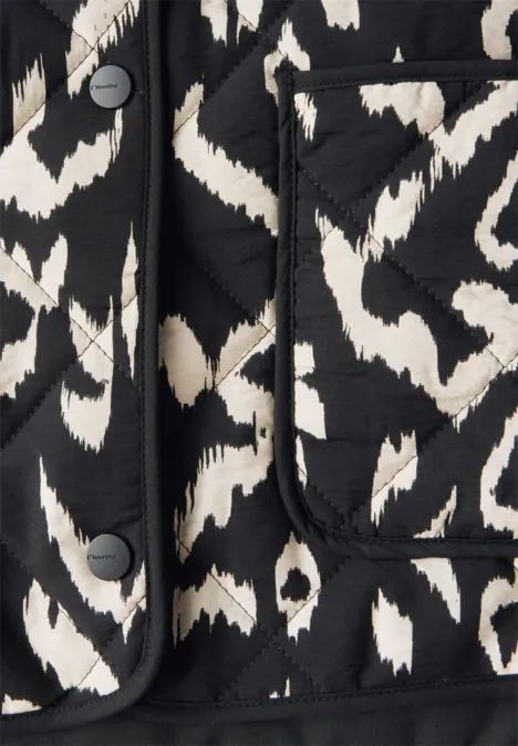 Bedruckte Steppjacke Black