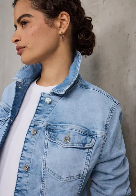 Veste en jean bleached bleach wash