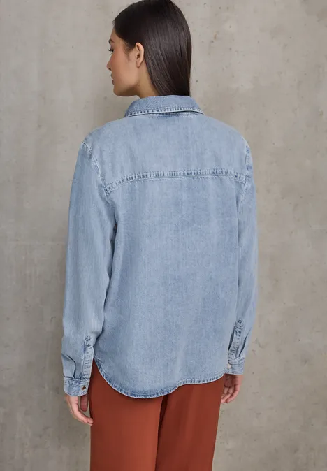 Overhemd van gebleekte denim Ultra Bleach Wash