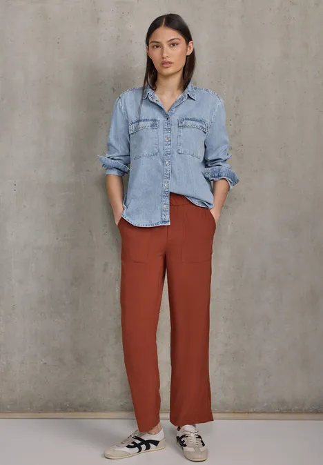 Overhemd van gebleekte denim Ultra Bleach Wash