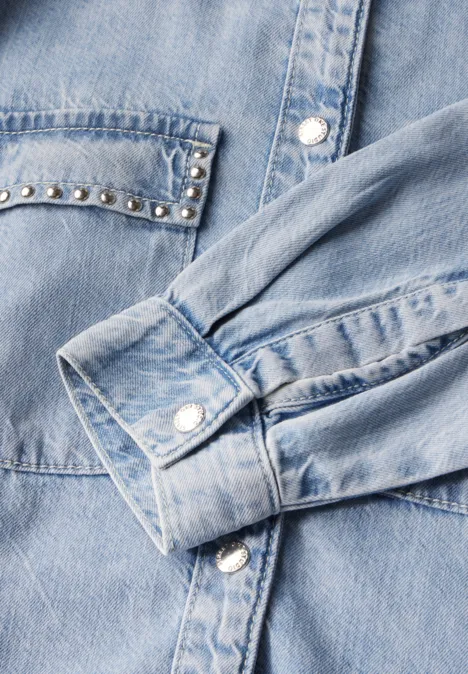Overhemd van gebleekte denim Ultra Bleach Wash