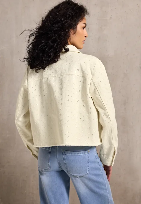 Embroidery  Twill-Jacke velvet cream