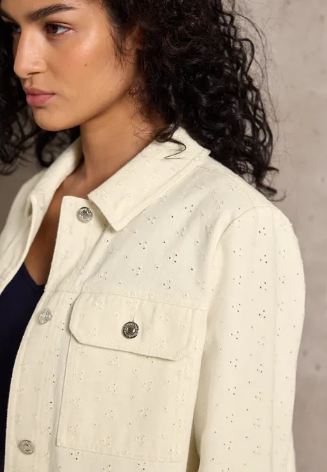 Embroidery  Twill-Jacke velvet cream