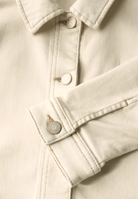 Leichte Baumwollmix Jacke Ecru washed