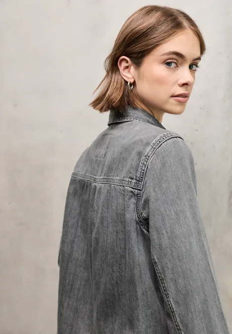 Denim Overshirt grey random washed
