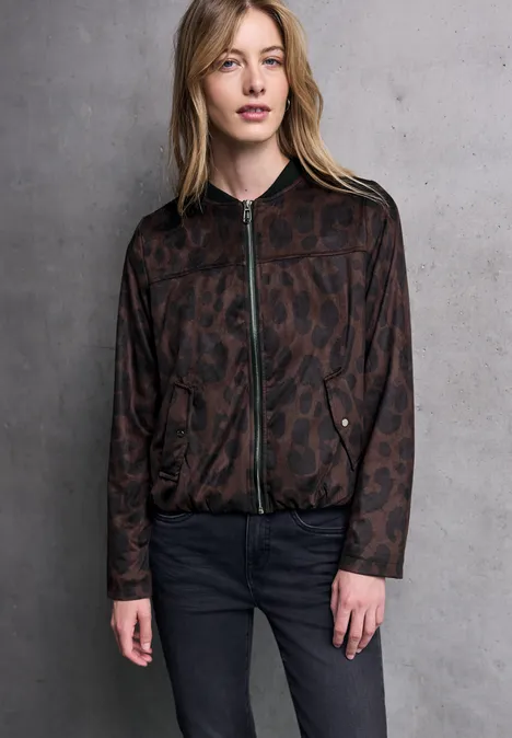 Gedessineerde velours blouson null