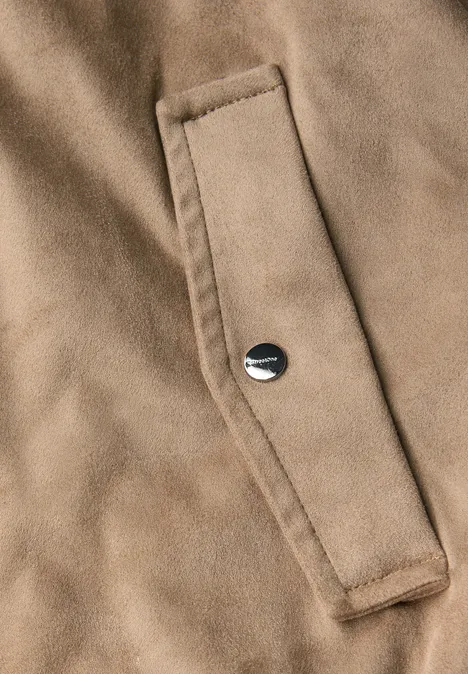Blouson in velours tan brown