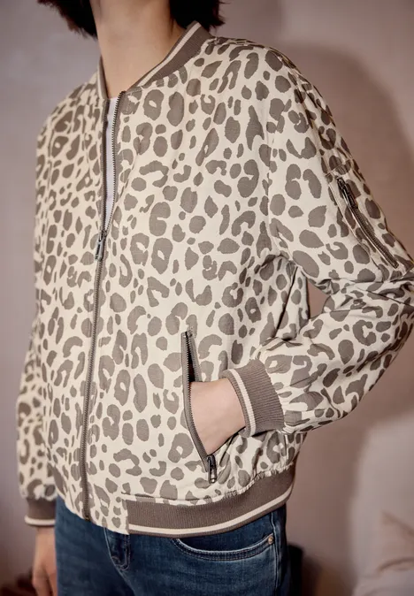 Blouson met dierenprint powder beige