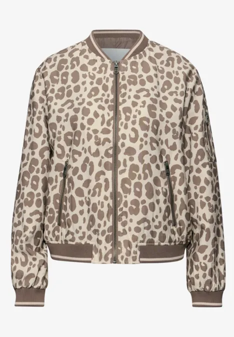 Blouson met dierenprint powder beige