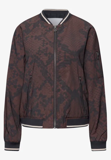 Blouson met dierenprint mahogany brown