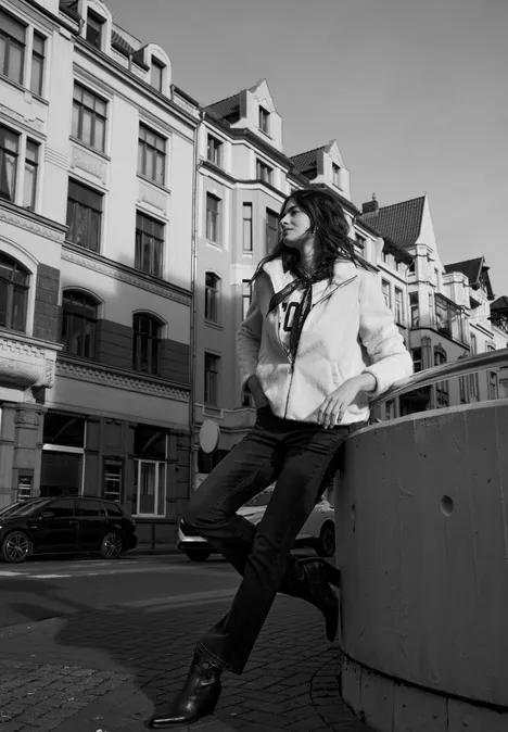 Veste en fausse fourrure soft beige