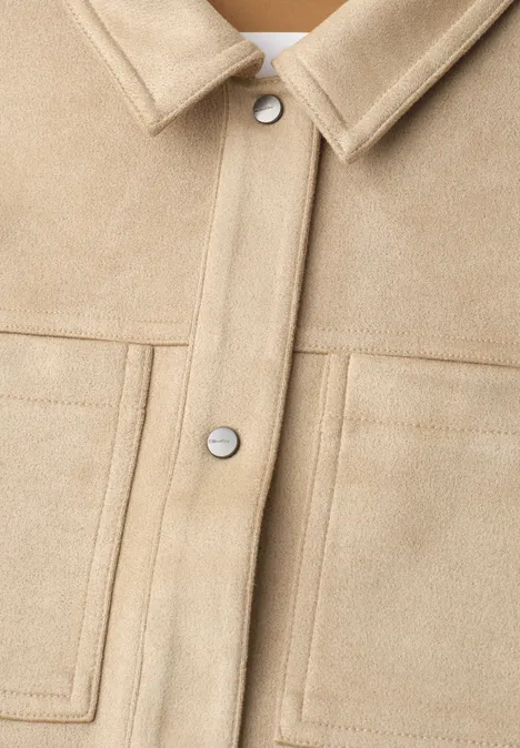 Jacke aus Velours mit Cut-Out Details warm beige Jacke aus Velours mit Cut-Out Details warm beige