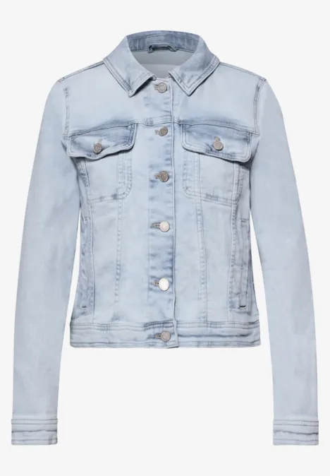 Jeansjacke mit Brusttaschen und Knöpfen Ultra Bleach Wash