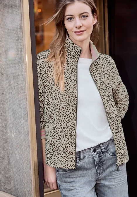 Jacke mit Leo-Muster Black