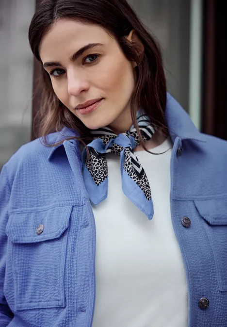 Overshirt in Unifarbe blue echo Overshirt in Unifarbe blue echo