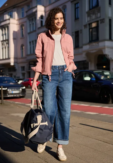 Denim jack in een roze wassing pink authentic washed