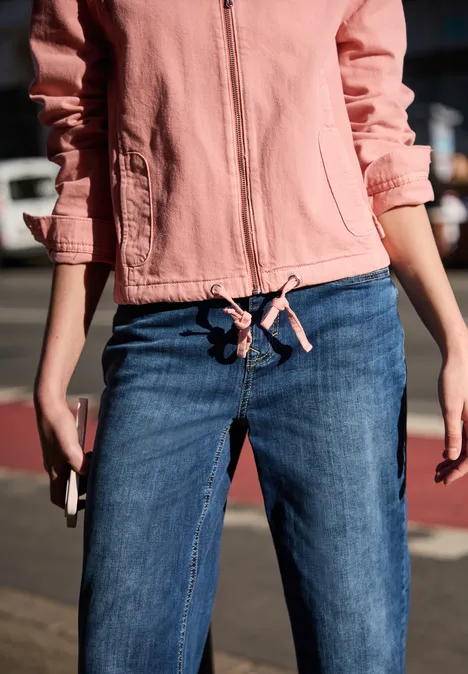 Denim jack in een roze wassing pink authentic washed