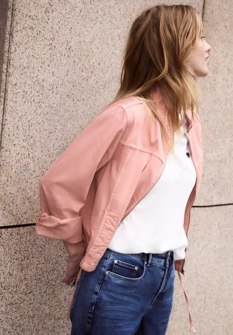 Denim jack in een roze wassing pink authentic washed