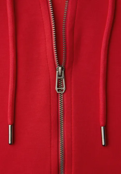 Sweatjack in een kort model torch red