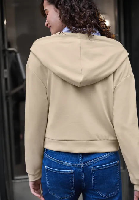 Sweatjack in een kort model stone sand