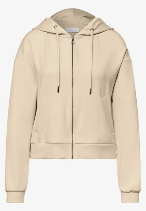 Sweatjack in een kort model stone sand