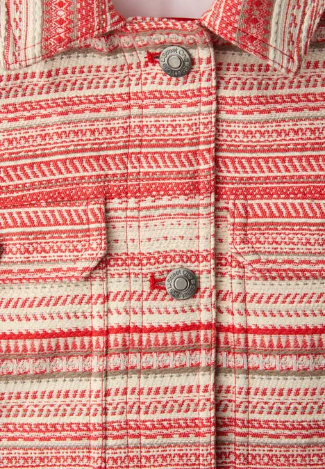 Veste à rayures en qualité bouclette torch red