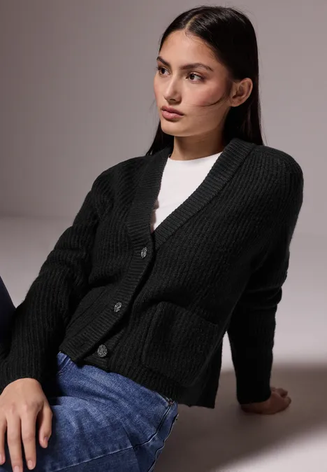 Kurzer Cardigan Black