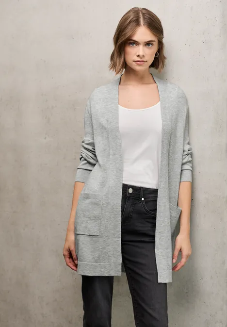 Offener Cardigan heather grey mel.