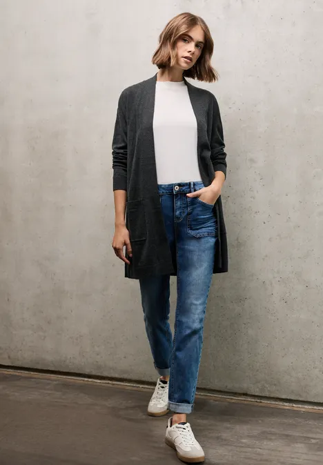 Offener Cardigan industrial grey mel.