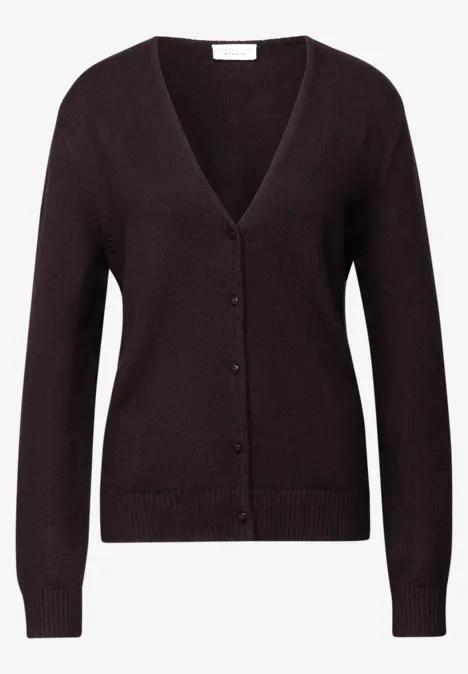 Cardigan col en V velvet wine