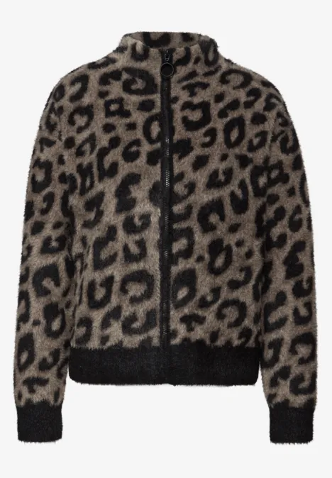 Flauschiger Leo Cardigan Black