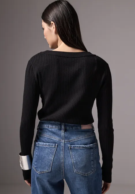 Strukturpullover Black