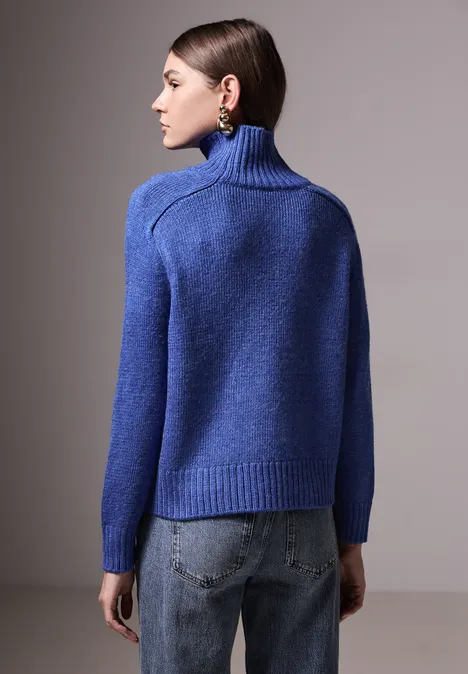 Pull à col tourbillon force blue mel.