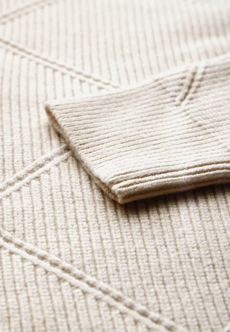 Pull à motifs structurés cream white melange
