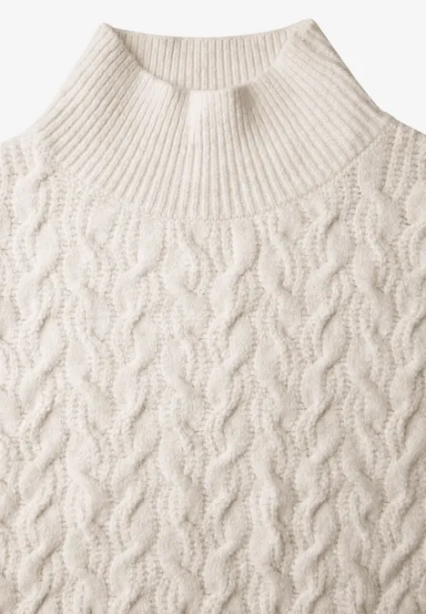 Kurzer Strickpullover cream white melange