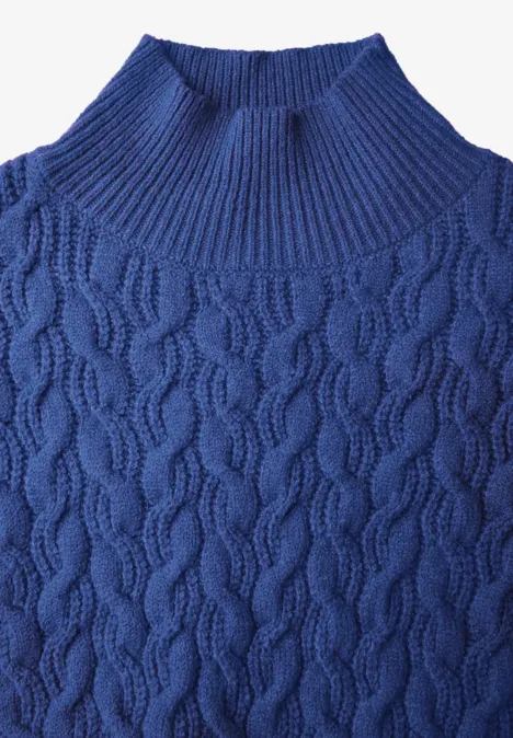 Pull court en maille force blue