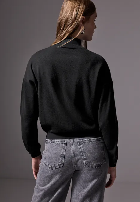 Pull court en maille Black