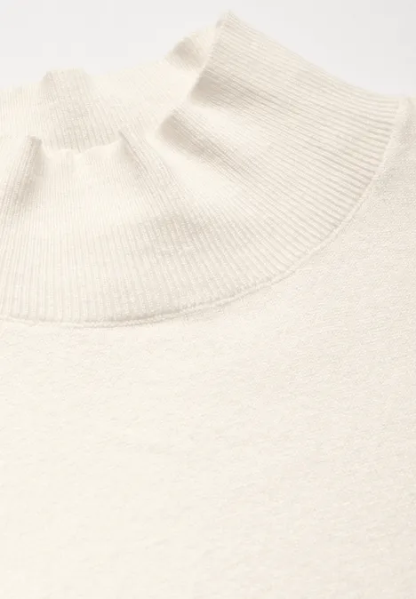Pull court en maille lucid white