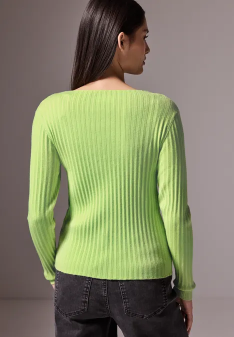 Pull à structure côtelée lush lime