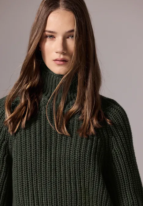 Pull en maille oil green