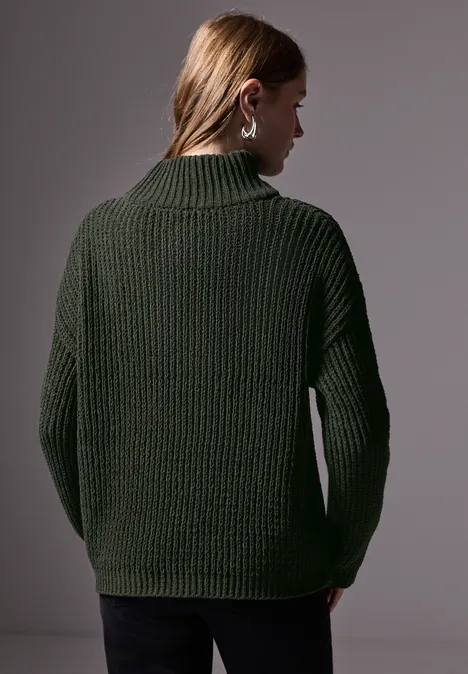 Sweat en chenille oil green