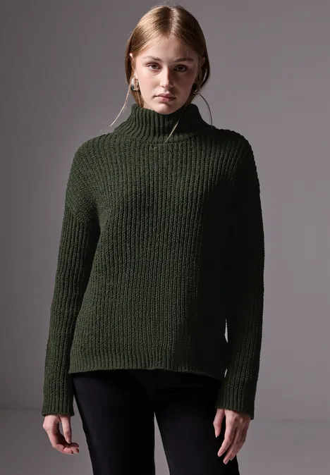 Sweat en chenille oil green