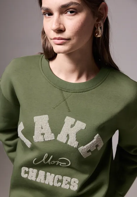 Sweatshirt im Loose Fit laurel green