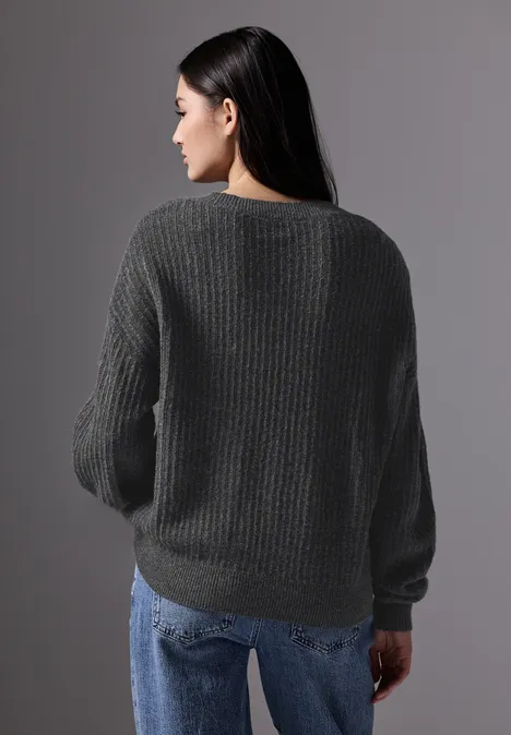 Pullover mit Struktur gravel grey mel.